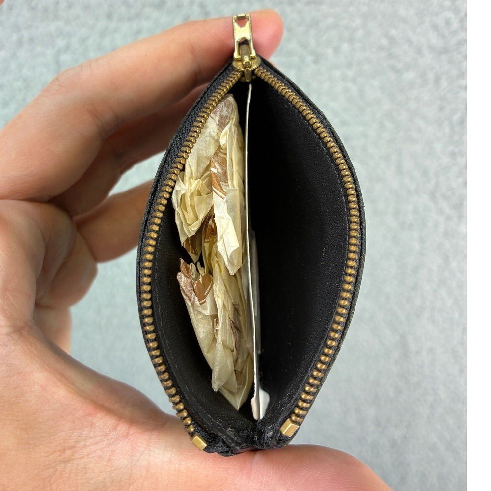 Coach Coin Case Classic Womens OS Black Leather 4848 Vintage Zip Pouch Wallet - Picture 5 of 8